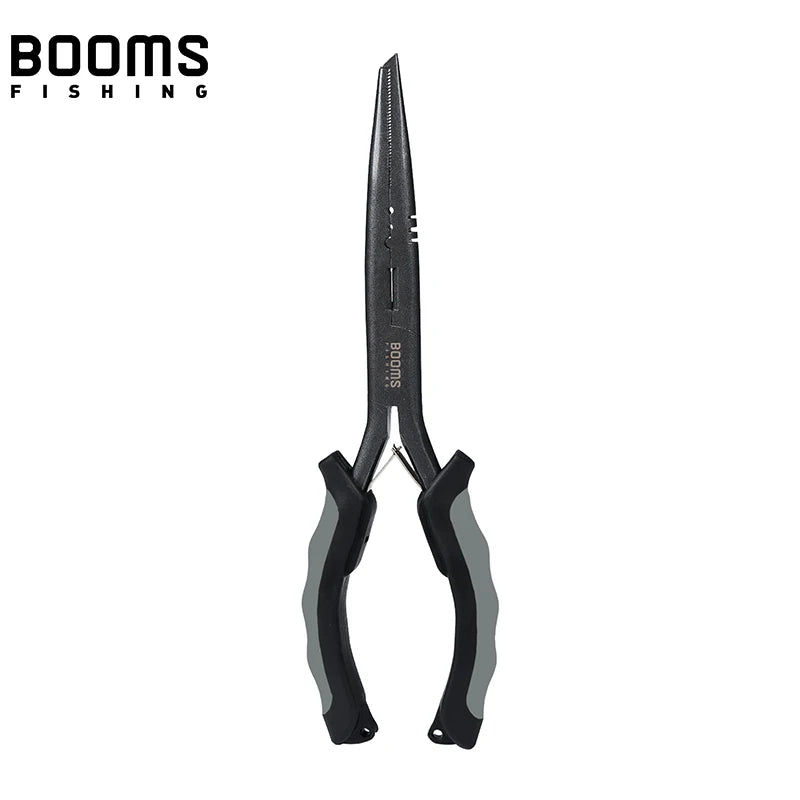 Load image into Gallery viewer, Booms Fishing F03 Multifunction Fishing Pliers Tools 23.5cm Straight Long Nose Stainless Steel Line Cutter Scissors Tools
