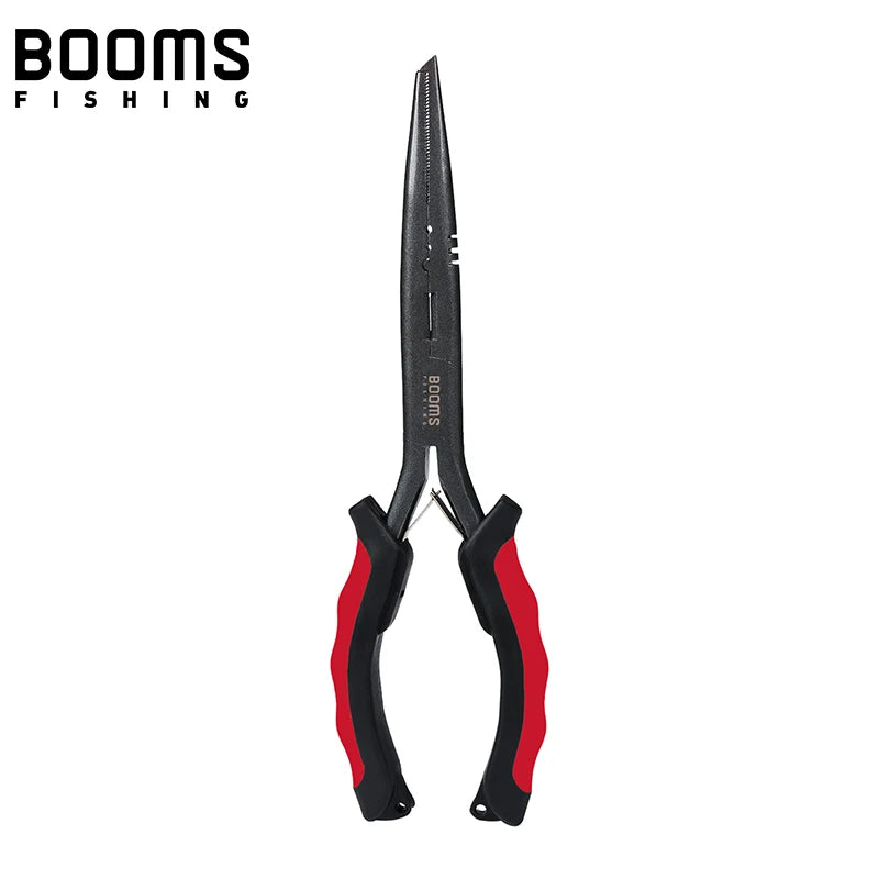 Load image into Gallery viewer, Booms Fishing F03 Multifunction Fishing Pliers Tools 23.5cm Straight Long Nose Stainless Steel Line Cutter Scissors Tools
