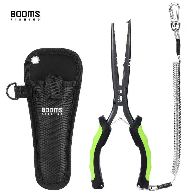 Load image into Gallery viewer, Booms Fishing F03 Multifunction Fishing Pliers Tools 23.5cm Straight Long Nose Stainless Steel Line Cutter Scissors Tools
