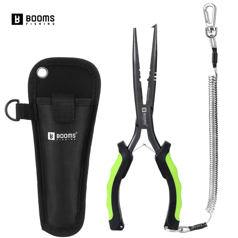 Load image into Gallery viewer, Booms Fishing F03 Multifunction Fishing Pliers Tools 23.5cm Straight Long Nose Stainless Steel Line Cutter Scissors Tools
